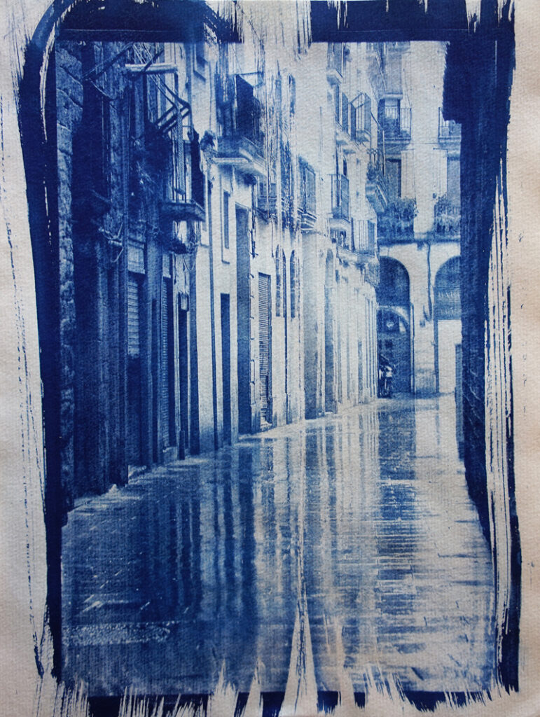 Gasse im Regen Barcelona Barrio Gotic